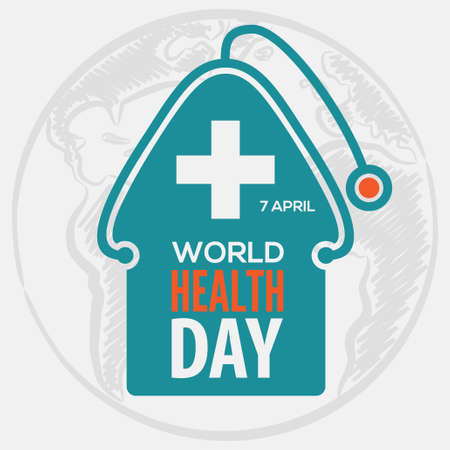 World Health Day concept poster. Vector illustration.のイラスト素材