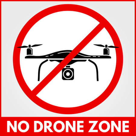 No drone zone sign. Vector illustration.のイラスト素材