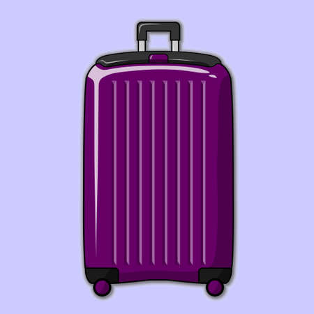 Suitcase or travel luggage isolated on white background. Vector illustration.のイラスト素材