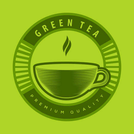 Green tea  design template. Vector illustrationのイラスト素材