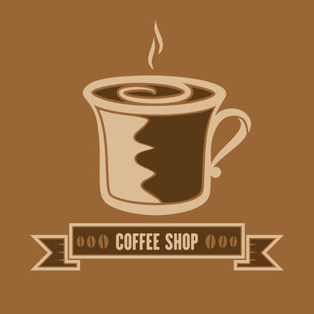 Coffee shop design template. Vector illustrationのイラスト素材