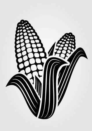 Corn icon isolated on white background. Vector illustration.のイラスト素材