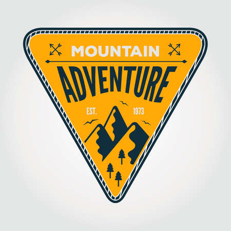 Mountain Adventure vintage label, badge or emblem. Vector illustration
