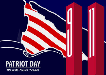 USA Patriot day poster design template. Vector illustration