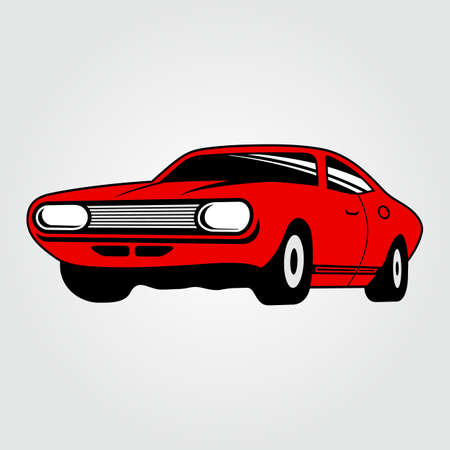 Vintage Car isolated on white background. Vector illustrationのイラスト素材