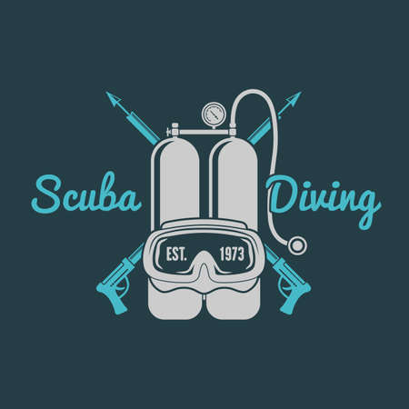 Scuba Diving Club Emblem or Logo design template.のイラスト素材