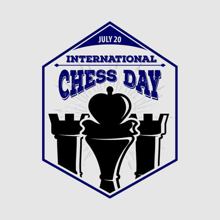 International Chess Day poster or banner designのイラスト素材