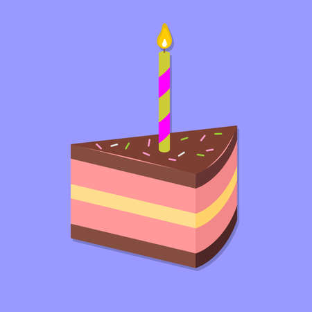 Slice of cake isolated. Flat style vector .