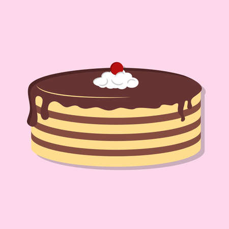 Cake isolated icon. Flat style vector illustration