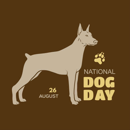 National Dog Day poster or banner design templateのイラスト素材