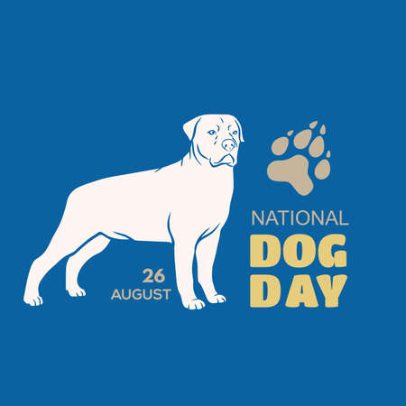 National Dog Day poster or banner design templateのイラスト素材