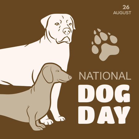 National Dog Day poster or banner design templateのイラスト素材