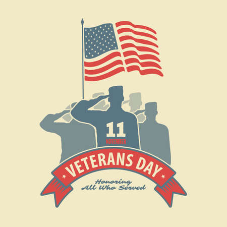 Veterans day poster or banner design templateのイラスト素材
