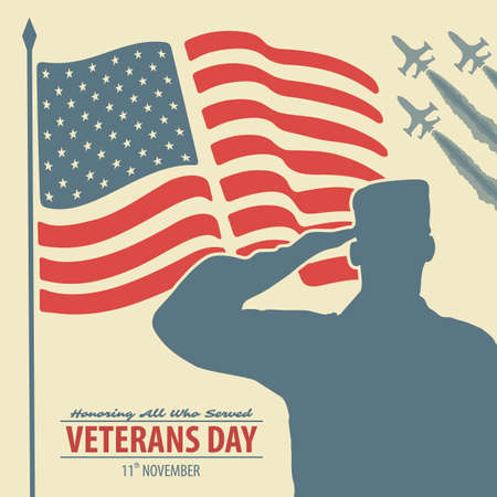 Veterans day poster or banner design templateのイラスト素材