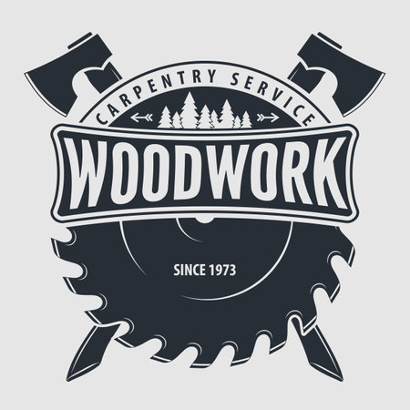 Wood work Carpentry logo design template. Vectorのイラスト素材
