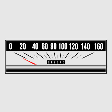 Retro Speedometer gauge isolated on white. Vector