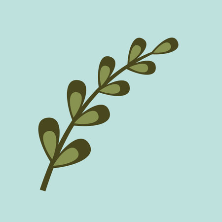 Spring branch with green leaves isolated on whiteのイラスト素材