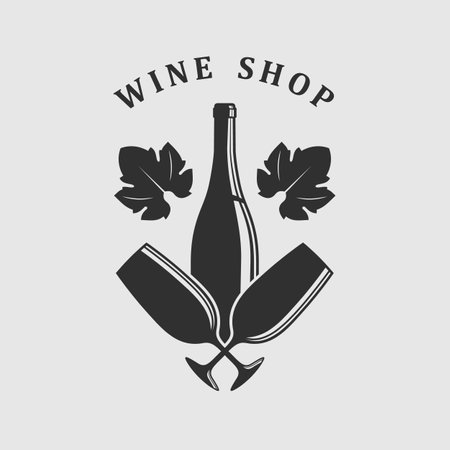 Wine shop poster or banner template. Vectorのイラスト素材