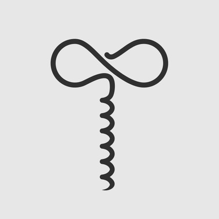 Corkscrew icon isolated on white. Flat vectorのイラスト素材