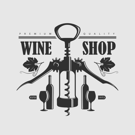 Wine shop poster, banner template. Vintage Vectorのイラスト素材