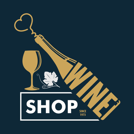 Wine shop poster, banner template. Vintage Vectorのイラスト素材