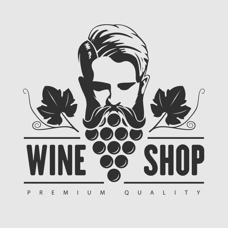 Wine shop poster, banner template. Vintage Vectorのイラスト素材