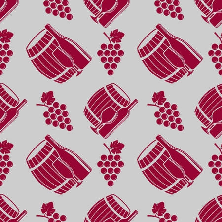 Wine House seamless pattern with wine bottlesのイラスト素材