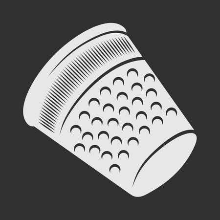 Sewing thimble isolated on dark backgroundのイラスト素材
