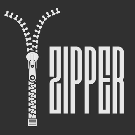 Zipper silhouette isolated. Vector illustrationのイラスト素材