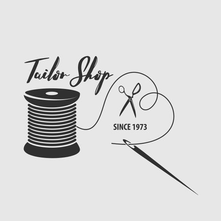 Tailor Shop poster, banner templateのイラスト素材