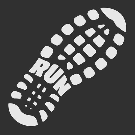 Running symbol with Sport Shoe Printのイラスト素材