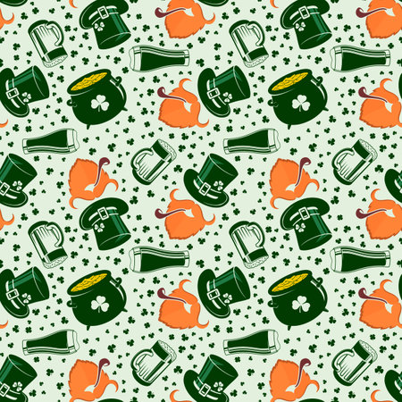 Saint Patricks day seamless patternのイラスト素材