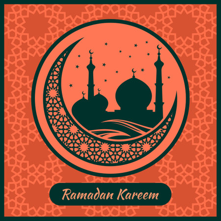 Ramadan Kareem greeting card or bannerのイラスト素材