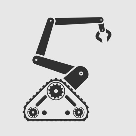 Robotic arm, hand manipulator silhouette symbol