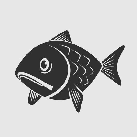 Fish icon isolated. Vector illustrationのイラスト素材