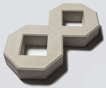 A sample of ground, wall stone shape on the unicolour backgroundの写真素材