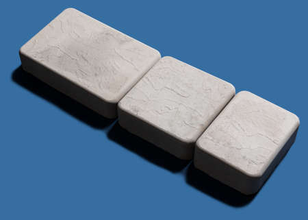 A sample of ground, wall stone shape on the unicolour background
