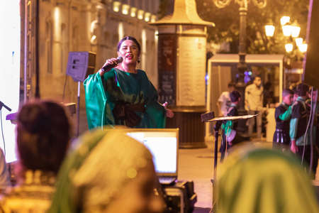 Baku, Azerbaijan â€“ June 08, 2019 â€“ Elza Seyidcahan singer performing on the stage