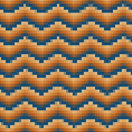 Pixelated Colorful Chevron Seamless Pattern