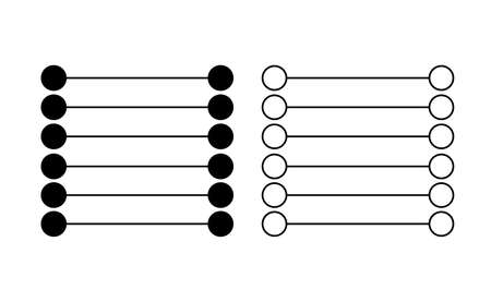 Connected dots linear icon vector, black and white versionのイラスト素材