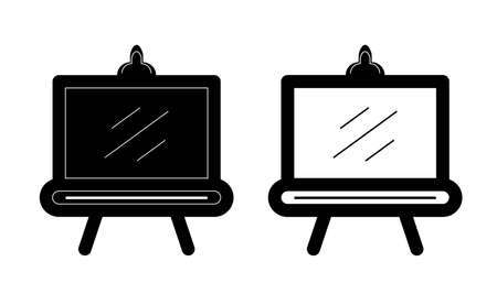Painting black board linear icon vector, black and white versionのイラスト素材