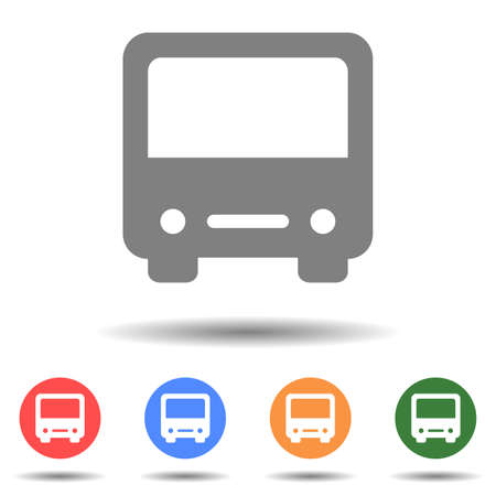Bus front icon vector isolated on backgroundのイラスト素材