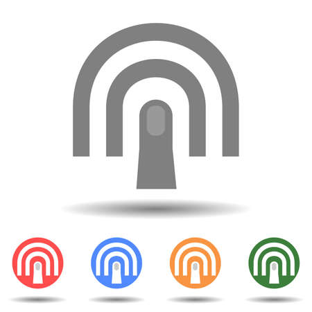 Fingerprint press sign icon vector isolated on backgroundのイラスト素材