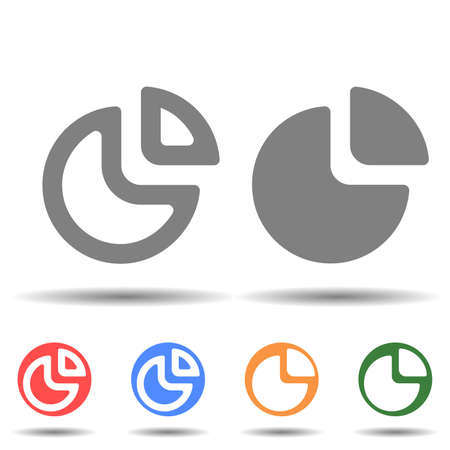 Filled and empty round chart icon vector isolated on backgroundのイラスト素材