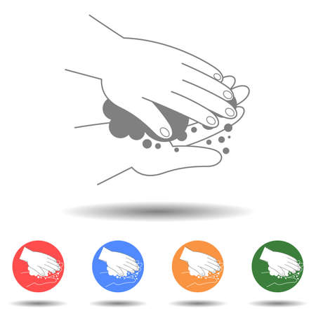 Hand wash with a water sign vector with isolated backgroundのイラスト素材