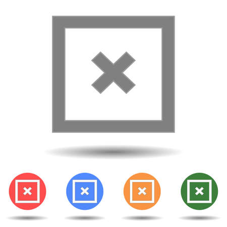 Rectangle close sign icon vector isolated on backgroundのイラスト素材