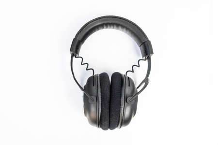 Black wireless headset isolated on white
