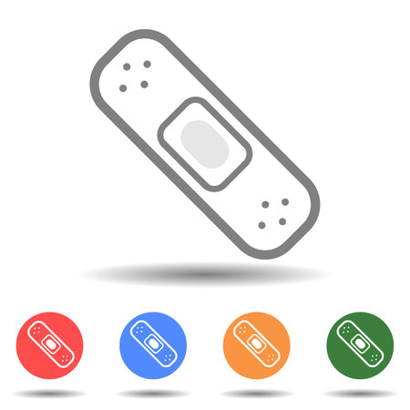 Adhesive bandage medical plaster vector iconのイラスト素材