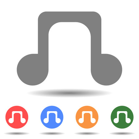 Eighth quaver note of music language vector iconのイラスト素材