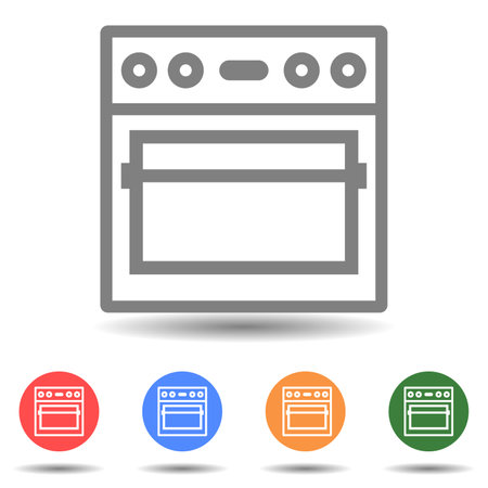 Kitchen stove vector icon isolatedのイラスト素材